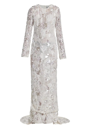 ILTA all-over embroidered dress - White