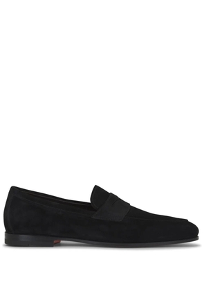 Santoni suede penny loafers - Black