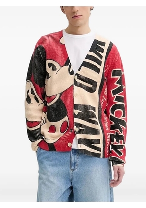 Desigual mickey mouse ribbed cardigan - Red