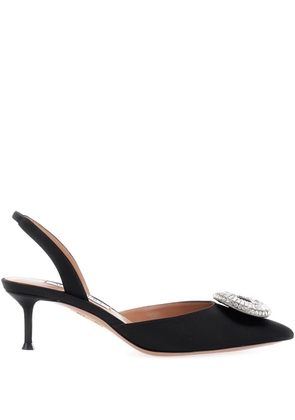 Aquazzura Crystal Hoop slingback pumps - Black