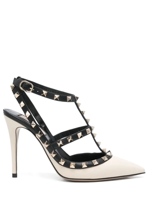 Valentino Garavani 100mm Rockstud-embellished pumps - Neutrals