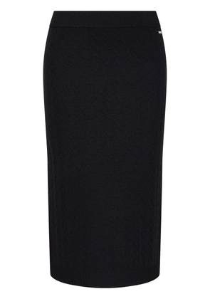 Armani Exchange logo-jacquard midi skirt - Black