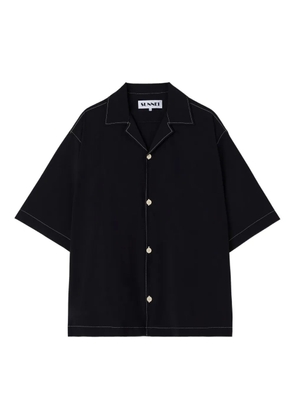 Sunnei short-sleeve contrast-stitch shirt - Black