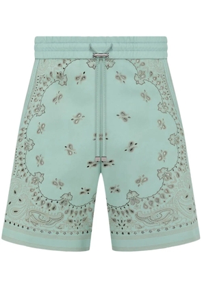 AMIRI bandana-print leather shorts - Green