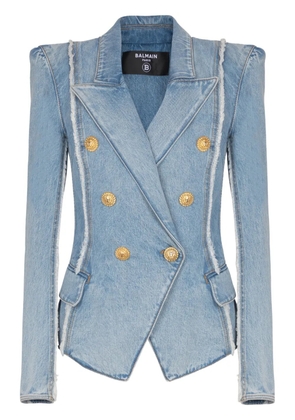 Balmain raw edge denim jacket - Blue