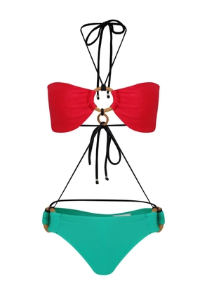 Amir Slama ring-detail bikini set - Red