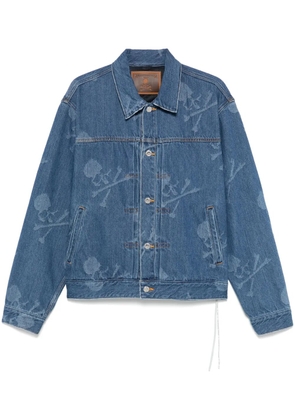 Mastermind World monogram-pattern denim jacket - Blue