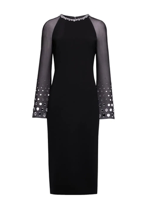 Jenny Packham Eurabia mesh-sleeve midi dress - Black