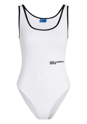 Karl Lagerfeld Jeans logo-embroidered bodysuit - White