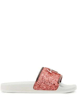 Giuseppe Zanotti glitter-embellished Halley slides - Pink