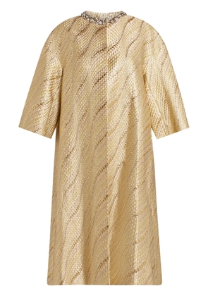 Dice Kayek crystal-embellished coat - Gold