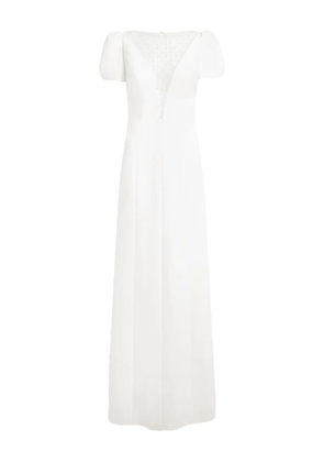 Jenny Packham Empress lace-panel gown - White