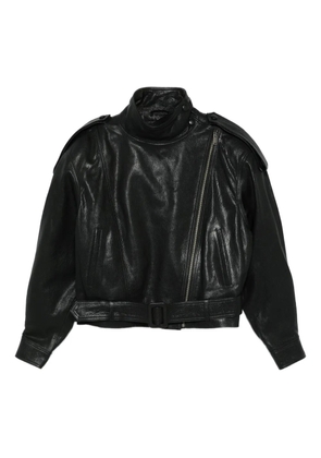 ducie grained leather jacket - Black