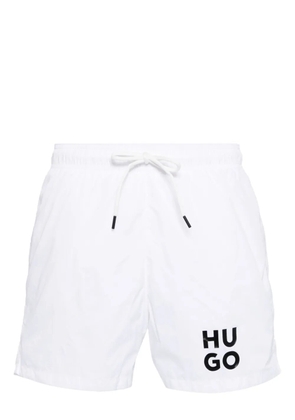BOSS Paol square logo swim shorts - White