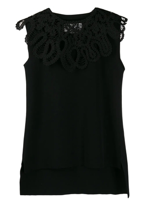 Jil Sander embroidered sleeveless top - Black