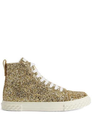 Giuseppe Zanotti Ecoblabber glitter high-top sneakers - Gold