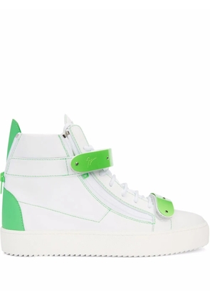 Giuseppe Zanotti Coby leather double-straps mid-top sneakers - White
