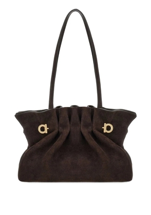 Ferragamo suede soft shoulder bag - Brown