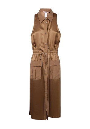 TWINSET satin button-down shirt dress - Gold