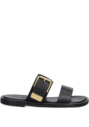 Marc O'Polo buckled leather slides - Black