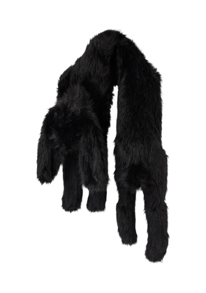 Simone Rocha faux-fur flower-appliqué scarf - Black