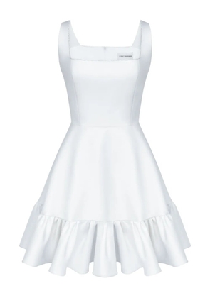 POST MERIDIEM ruffle-hem mini dress - White