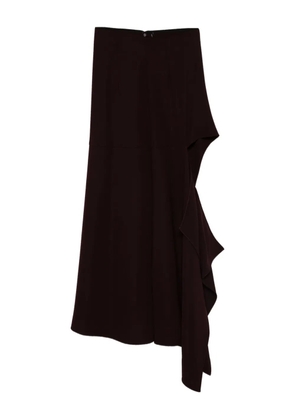Mugler ruffled asymmetric skirt - Red