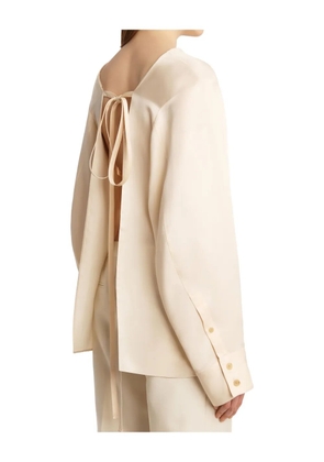 KHAITE Durion tie-back blouse - Neutrals