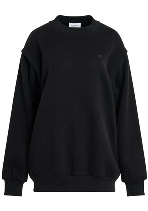 Off-White logo-embroidered sweatshirt - Black