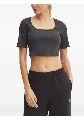 adidas ribbed scoop-neck T-shirt - Grey