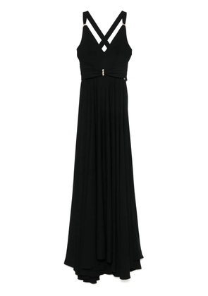 NISSA crystal-embellished V-neck gown - Black