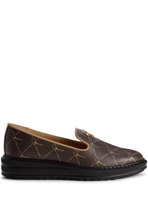 Giuseppe Zanotti Tim logo-lettering loafers - Brown