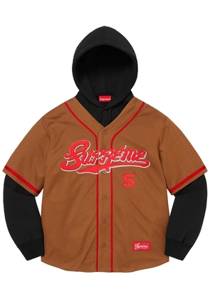 Supreme Baseball Jersey hoodie - Brown