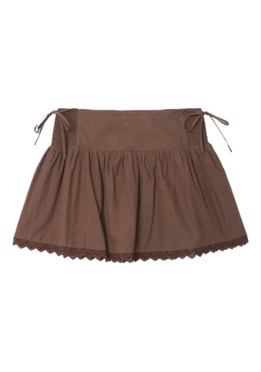 Xirena Paloma lace-trimmed smocked skirt - Brown