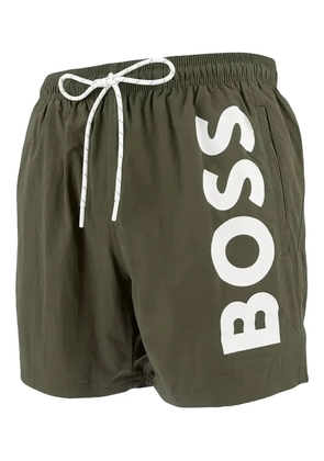 HUGO logo-print swim shorts - Green