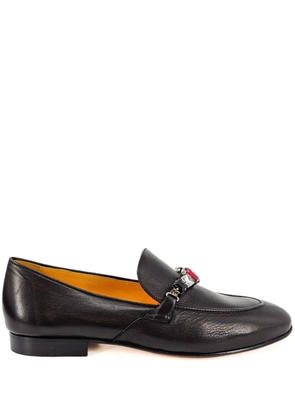 Madison.Maison jeweled leather loafers - Black