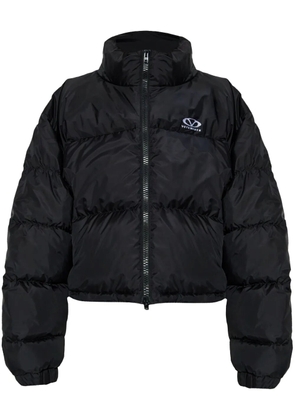 VETEMENTS logo-embroidered puffer jacket - Black