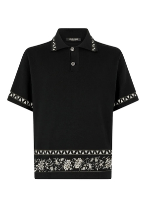 Roberto Cavalli jacquard-motif polo shirt - Black