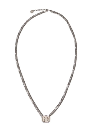 Roberto Cavalli monogram double-chain necklace - Silver