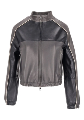 LA ROSE two-tone leather bomber jacket - Grey