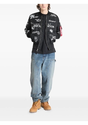 Alpha Industries MA-1 Peace bomber jacket - Black