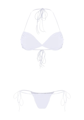 Amir Slama tie-fastening triangle bikini set - White