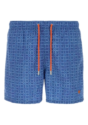 Gallo geometric-print swim shorts - Blue