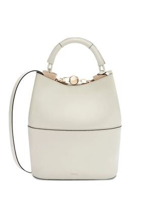 Furla Sfera logo-buckle bucket bag - White
