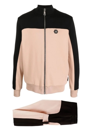 Philipp Plein logo-print two-tone tracksuit set - Neutrals