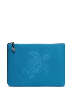 Vilebrequin turtle-jacquard clutch bag - Blue