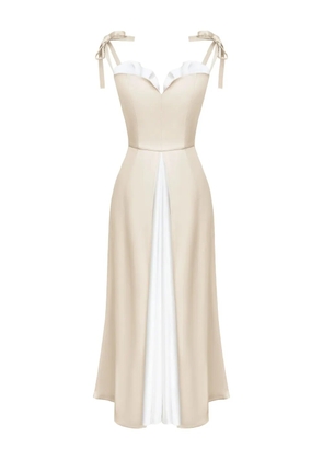 POST MERIDIEM Flowy Slit midi dress - Neutrals