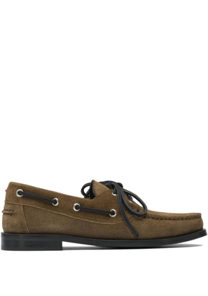 Aeyde Harris suede leather lace-up loafers - Brown