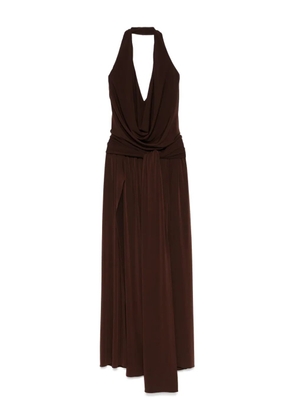 NISSA halterneck dress - Brown