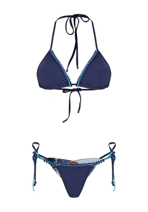 Amir Slama beaded triangle bikini set - Blue